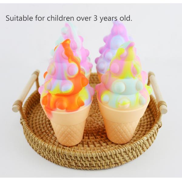 3D Colorful Silicone Ice Cream Teether For Baby Stress Relief Psychology
