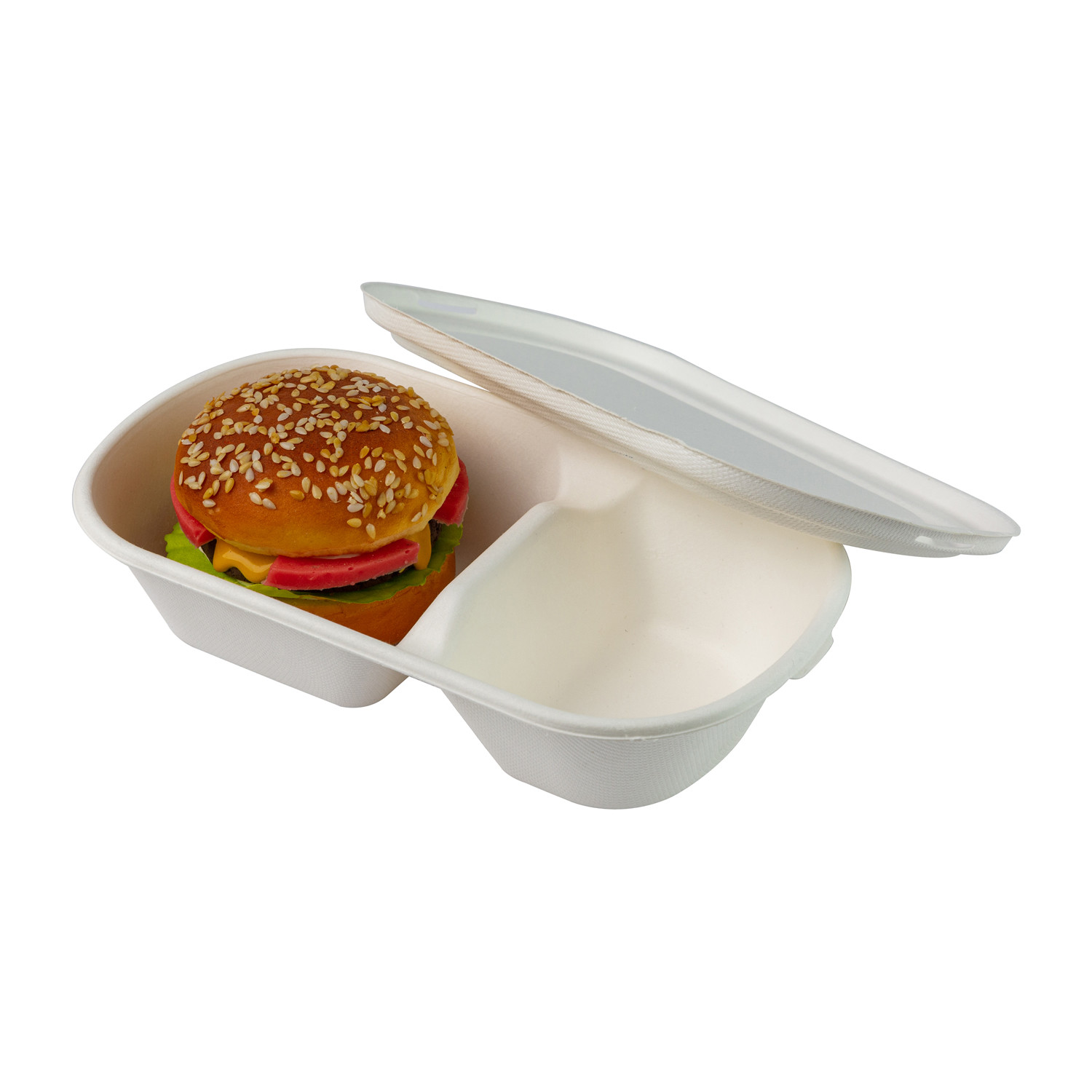 brown Biodegradable Sugarcane Tableware Sugarcane Bagasse Takeaway Containers