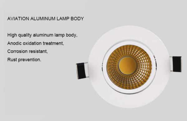 Modern LED Recessed Lighting IP20 COB With Φ110mm Light Diameter Beam Angle Adjustable