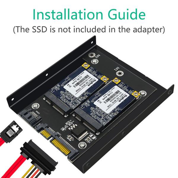 Dual MSATA SSD To Dual SATA3 Converter Adapter Card With 3.5 Inch HDD Bracket