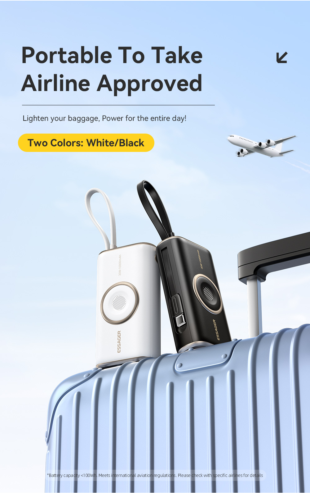 ESSAGER ES-D018 Series Portable Battery Power Bank 10000 Mah With 30W USB-C Input