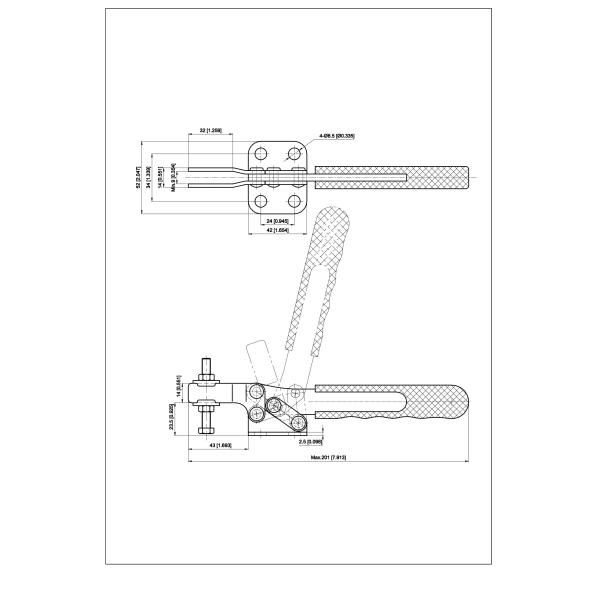 495LBS KAKUTA Horizontal Handle Toggle Clamp For Drilling Machine