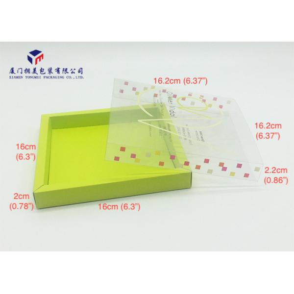 Custom Clear Hard Plastic Box Clear PET Sleeve For Chocolate Paper Base 16.2X16.2X2.2cm