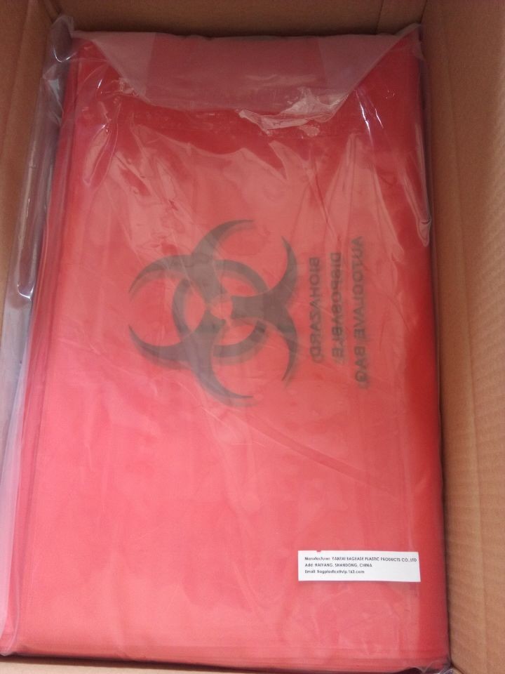 PE asbestos yard waste bags,hazard waste disposal bags,Customized danger warning printing clear polythene LDPE asbestos