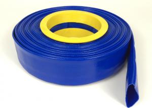 Blue PVC Layflat Hose / Flexible Plastic Hose For Agricultural Irrigation