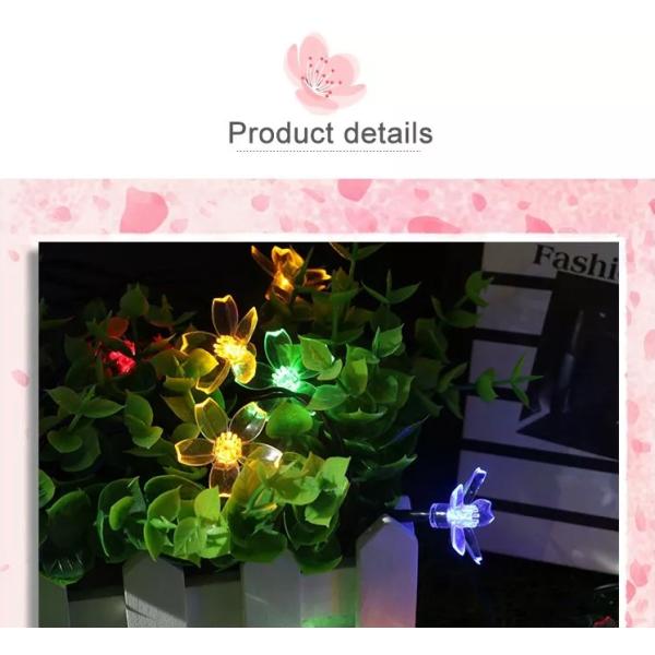 Decoration Holiday Multi Coloured Solar String Garden Lights Peach Blossom 9m*60