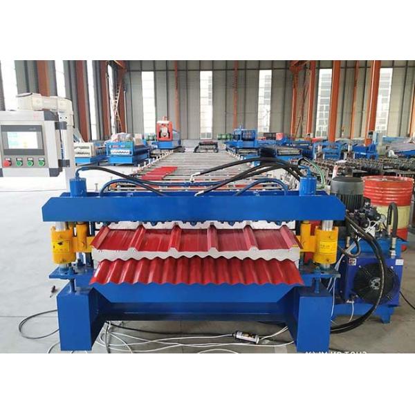Low Noise IBR Sheet Roll Forming Machine / IBR Sheet Making Machine Hydraulic Cutting