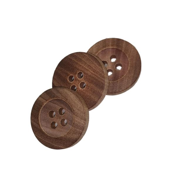 Four Hole Customize Natural Wooden Buttons With Natural Wood Texture OEKO100