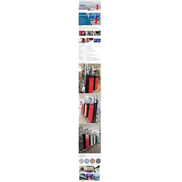 2500mm 9600dpi Vertical 3D Wall Printer Machine USB Flash Drive
