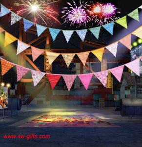 China Event Party Supplies Birthday Wedding Christmas Decoration Multi-Color Fabric Bunting Penn on sale