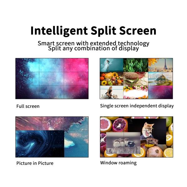 Multi-Screen 500CD/M2 LCD Video Wall Display Splicing Video Wall 55 Inch