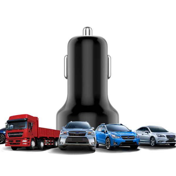 Plastic Quick charge 3.0 2.4A Dual USB Car Charger For Mobile / GPS / Tablet