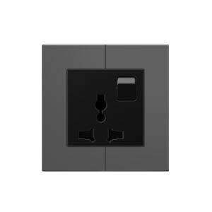 Universal 13A Plug Socket 3 Round Holes Aluminum Material Frame