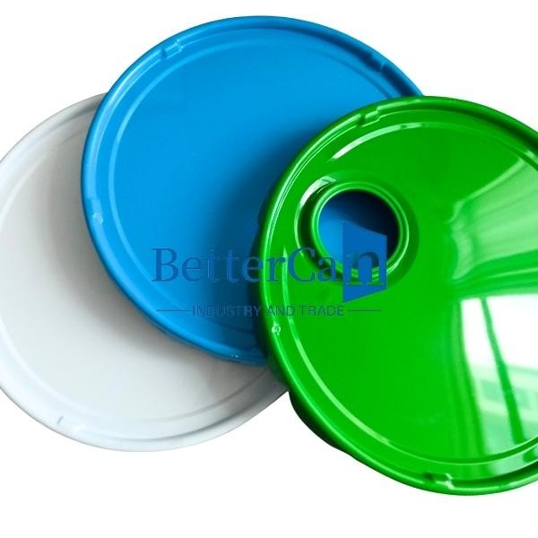 0.35mm White Coating Metal Pail With Handle 5 Liter Lock Ring Bucket