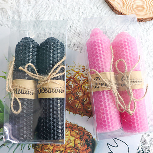 Diy Multi Colors Pillar Hand Rolled Beeswax Taper Candles For Spell