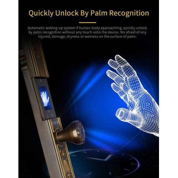 Glomarket High Quality Smart Door Lock With Tuya App Palm Face Fingerprint recognition Electronic Door Lock