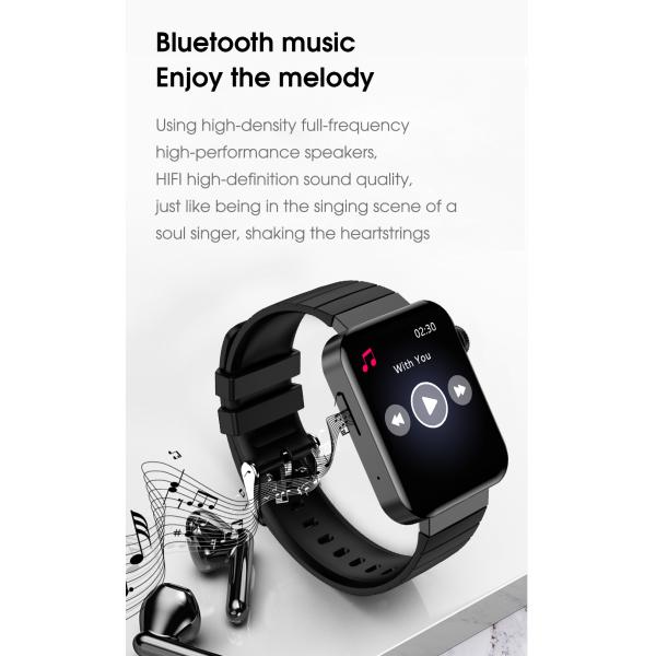 ECG PPG 1.7in HD IP68 Waterproof Android Smartwatch For Men