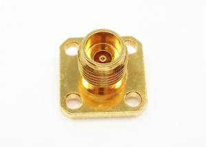 Buy cheap Gold Plated 2.4mm Female Straight 4 Holes Flange Mount Millimeter Wave Connector product