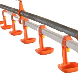 Orange Poultry Drinking Line Plasson Poultry Nipple Drinkers