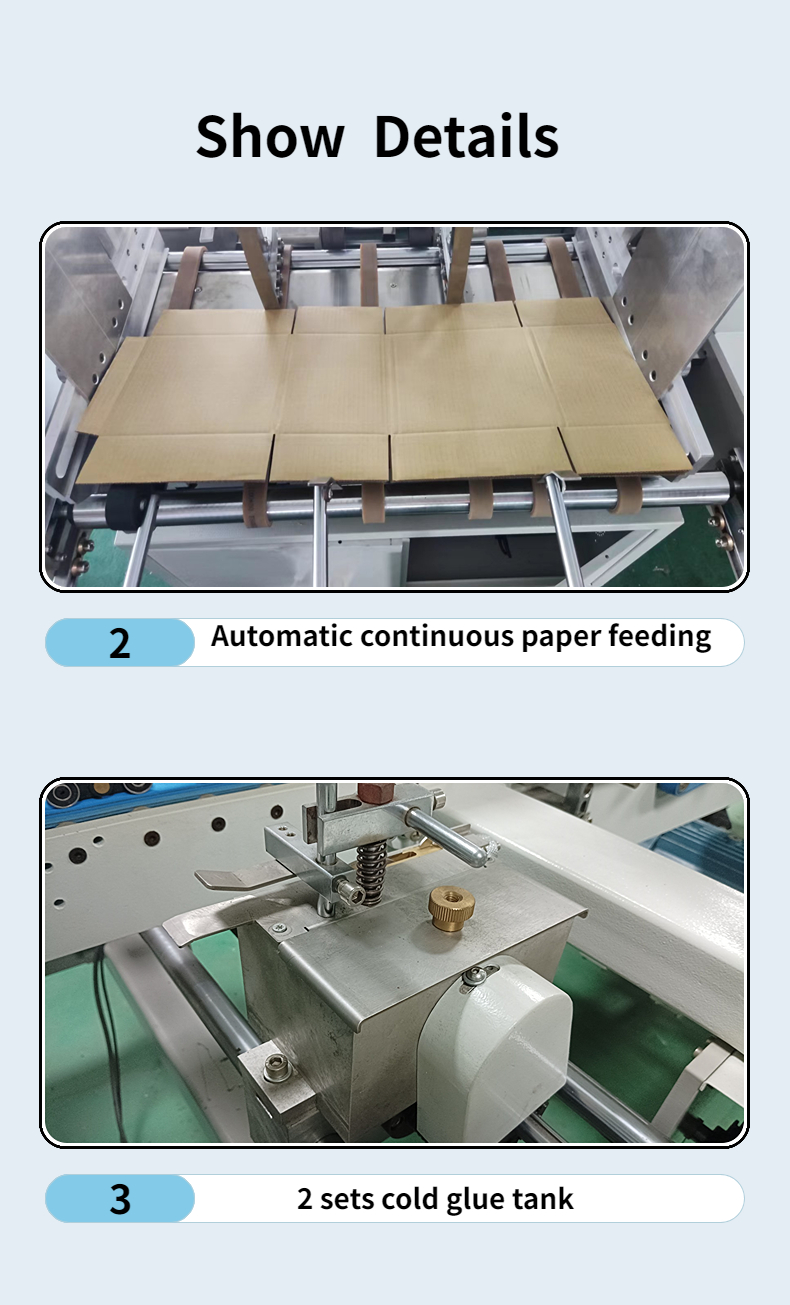 Automatic Pneumatic CQT-800WK-2 Corrugated Paper Box Folder Gluer Machine for Cartons
