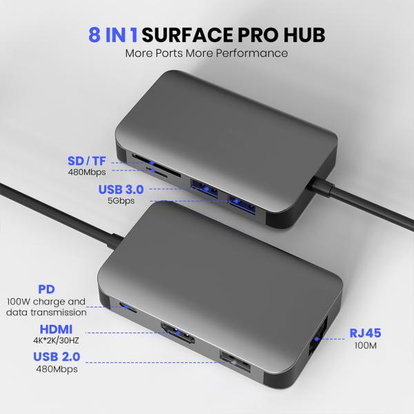 Plastic 4 Port USB 3.0 Hub Driver , USB Type C Hub With Ethernet Adapter