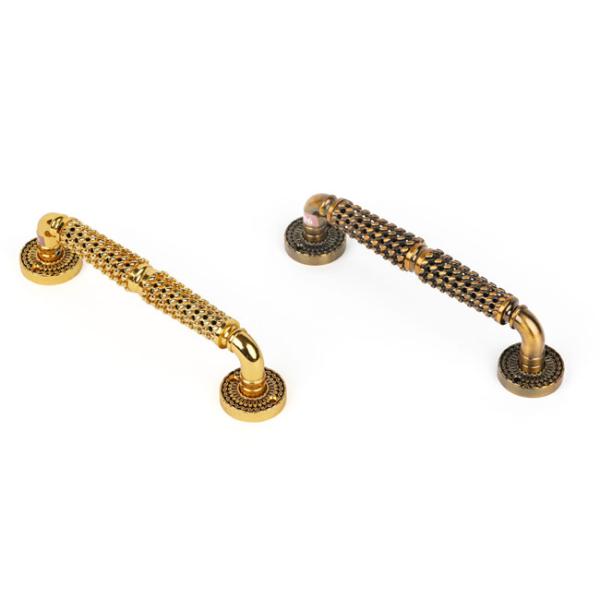 Furniture Hardware Light Luxury Floral Openwork Pattern 24K Gold Plated