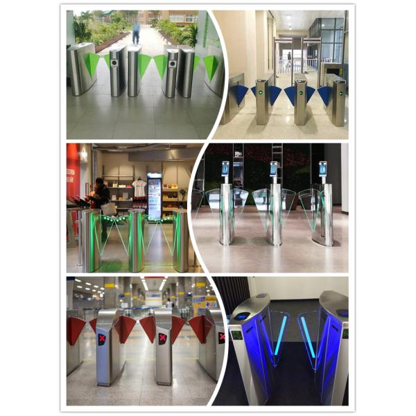 304 Stainless Steel Wing Gate Turnstile Custom Dimension Anti Collision