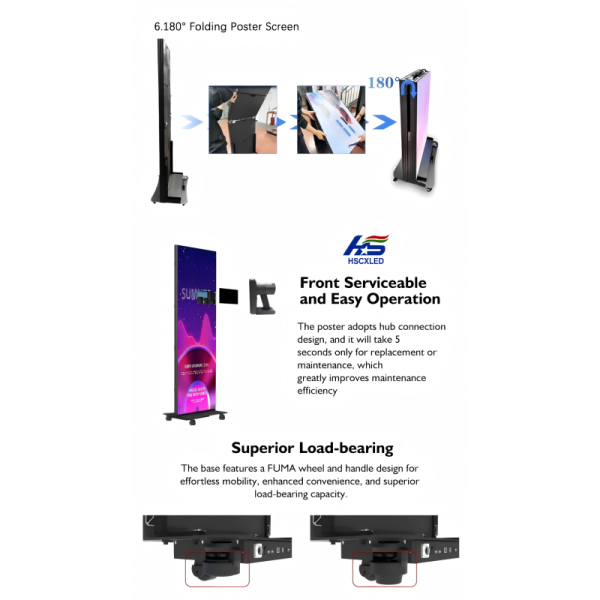 P1.25 Foldable LED poster screen LED Poster Display