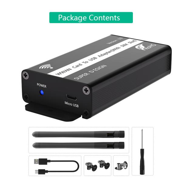 Mini PCI-E To Micro USB Adapter With SIM Card Slot For 3G / 4G / WWAN / LTE Module
