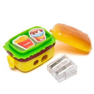 Baby Safe Cute Hamburger Double Hole Manual Pencil Sharpener