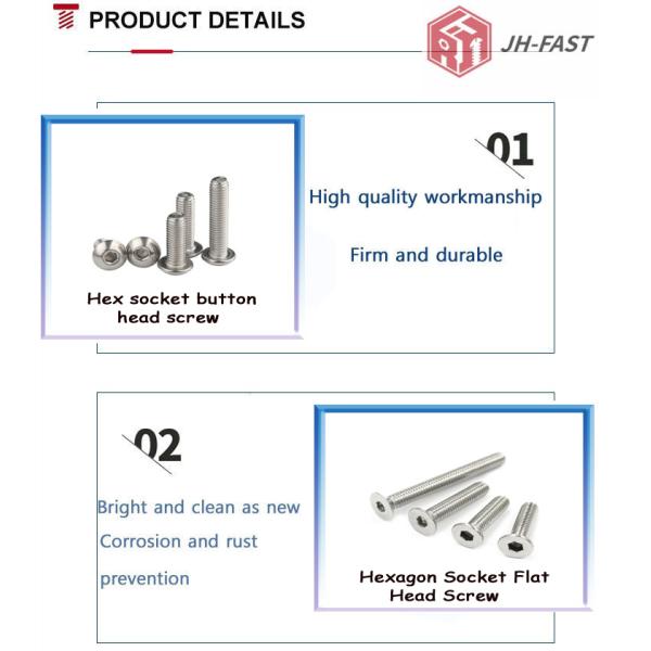 OEM Customized ISO 7380 Stainless Steel M4 M5 M6 M8 M10 Hex Socket Button Head Screw