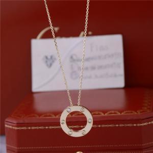 China Classic Love Necklace with 3 Diamonds in 18K Yellow Gold iconic Symbol of Love Jewelry on sale