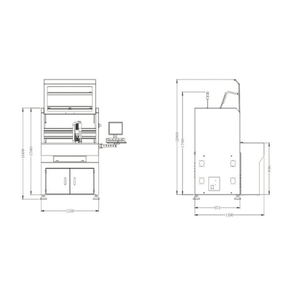 Drawer Feeding Single Pindle Pin Board Separating PCBA Router Machine