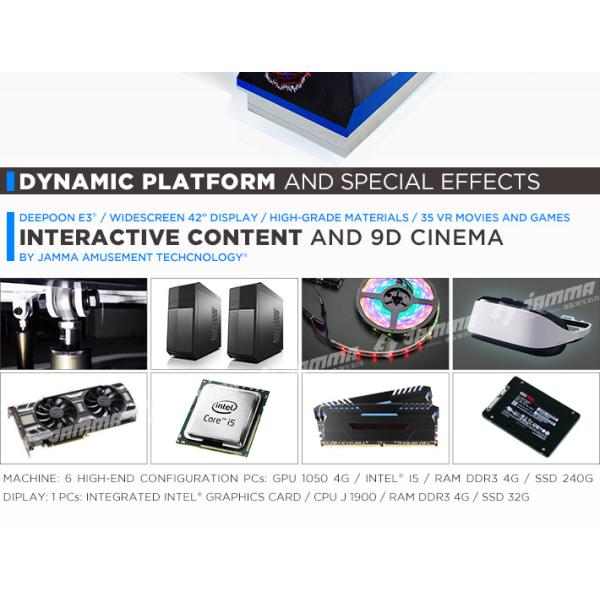 5000W 6 Seats 360 Degree Cinema , 42 Inch Monitor Virtual Reality Movie Theater