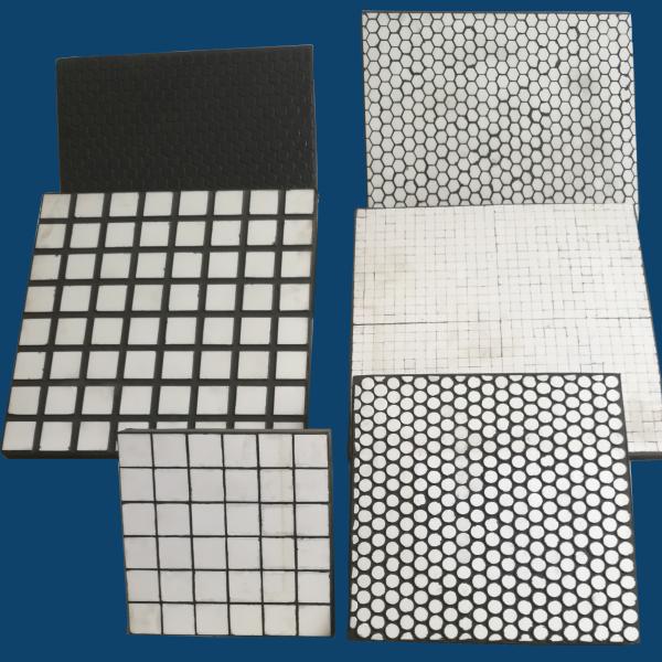 Impact Resistant Ceramic Wear Tiles Cylinder Hexagonal Ceramic Rubber Composite Liner