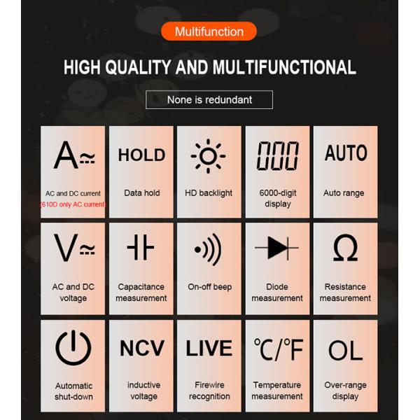 1000V 1000A AC Digital Clamp Multimeter True RMS VFD Multimeter