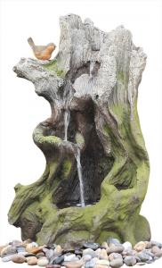 Buy cheap Old Wooden Stake Decorative Outdoor Tiered Water Fountains In Cement Material product