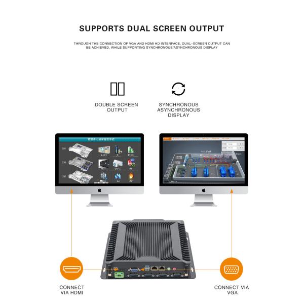 Silent Fanless Industrial PC Multi Serial Android Computer System Host