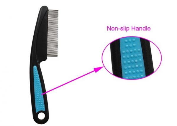 Quality ABS Non Slip TPR Handle Pet Flea Comb Multi color With Stainless Steel Teeth for sale