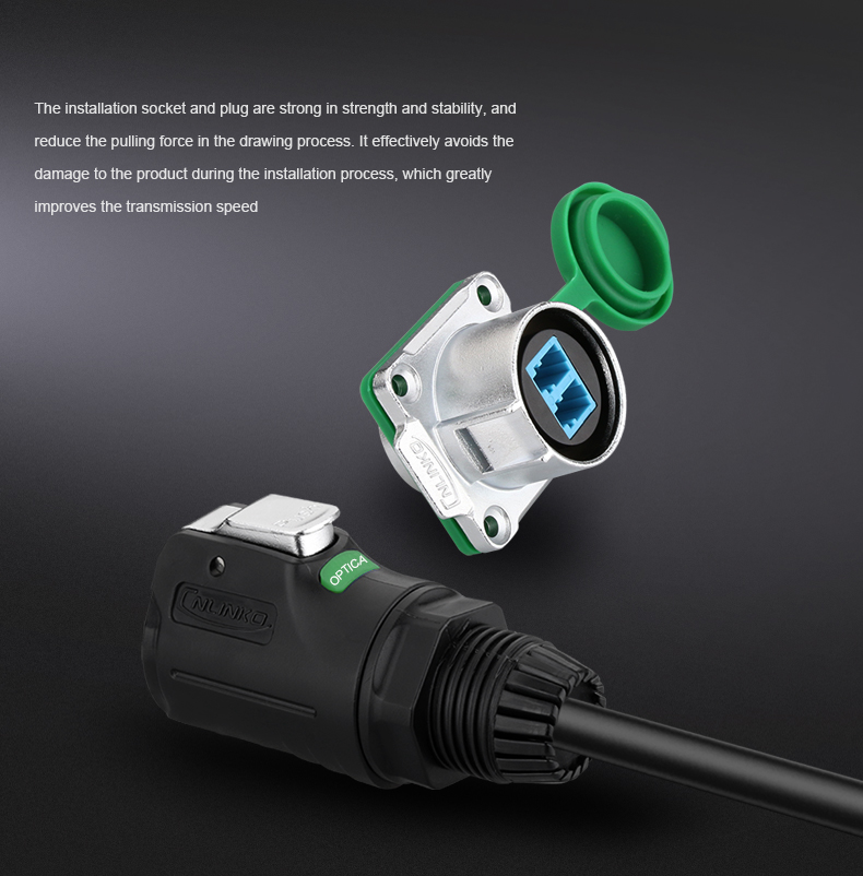 CNLINKO Dust protection Waterproof Plug to Socket Plastic Housing Fiber Optic Connector