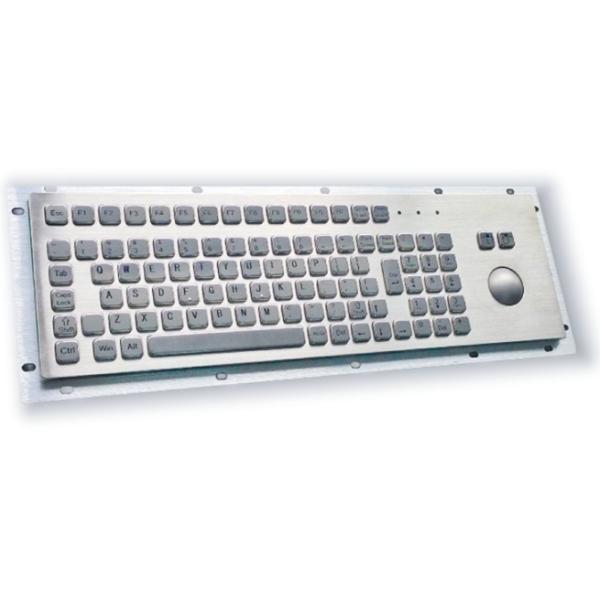 IP65 / IK07 Panel Mount Keyboard F7-TB38 With 38mm Stainless Steel Trackball