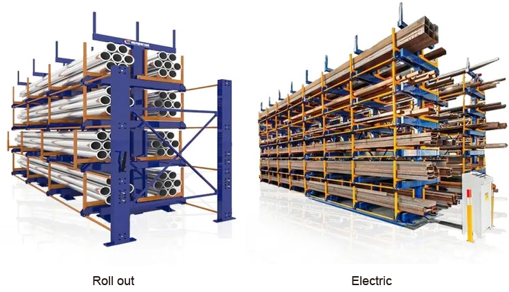 Pipe Telescopic Cantilever Shelf Metal Sheet Warehouse Storage Rack Telescopic Cantilever Shelves Long Materials