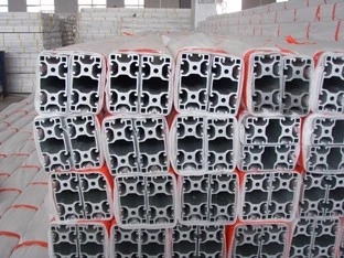 Wood Grain Color 6M Desk Square Tube Furniture Aluminum Profiles