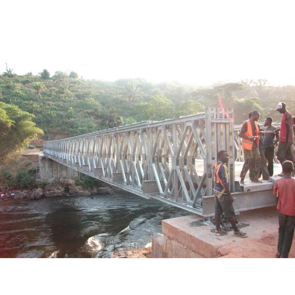 Timber Deck Bailey Steel Truss Bridge Compact With Single Lane