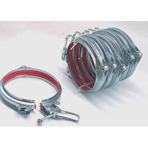 250mm Red EPDM Ring Pipe Clamp Airtight Galvanized Pipe Clamp