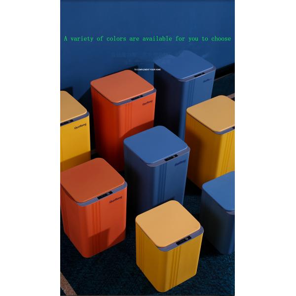 Large Color Automatic Induction Smart Plastic Trash Can for Household Kitchen with Lid