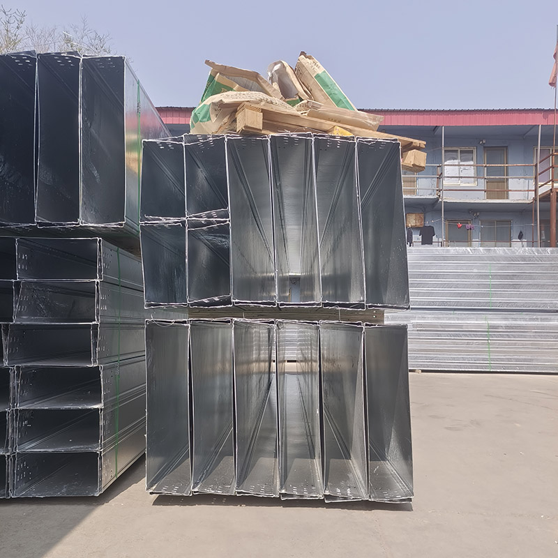 Custom Support System Perforated Trough Galvanized Steel Cable Tray Cable Trunking