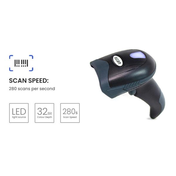 680*480 Long Range Qr Code Scanner / 300dpi 1D/2D QR Code Wireless Barcode Scanner
