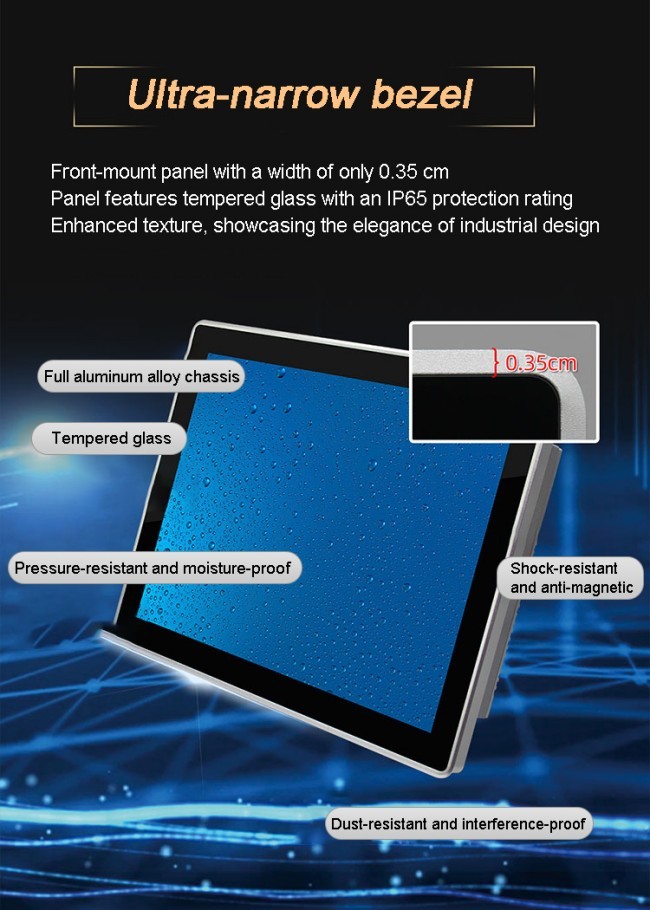 21.5 Inch Industrial Embedded Touch Screen All-in-one Computer Dvi VGA Capacitive PCAP Multiple colors available