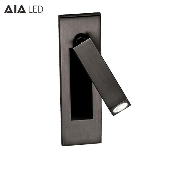 Rotate recessed mounted bedside wall lamp/led reading light led bed wall light for hotel rooms